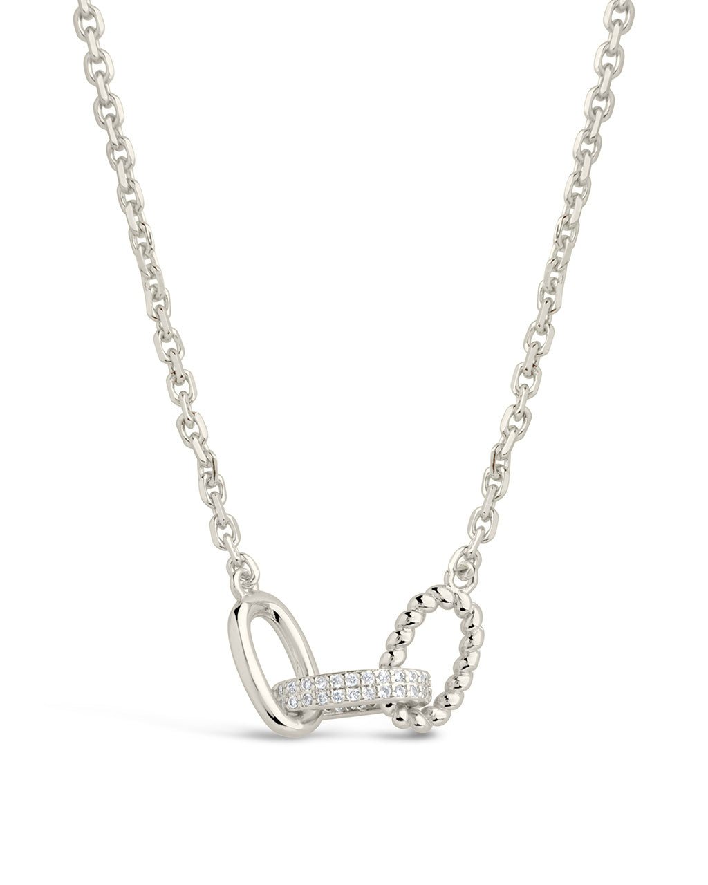 Journi CZ Interlocking Chain Pendant Necklace for Women - Cubic Zirconia Gold Layered Jewelry - Perfect for Date Night, Wedding & Everyday Elegance