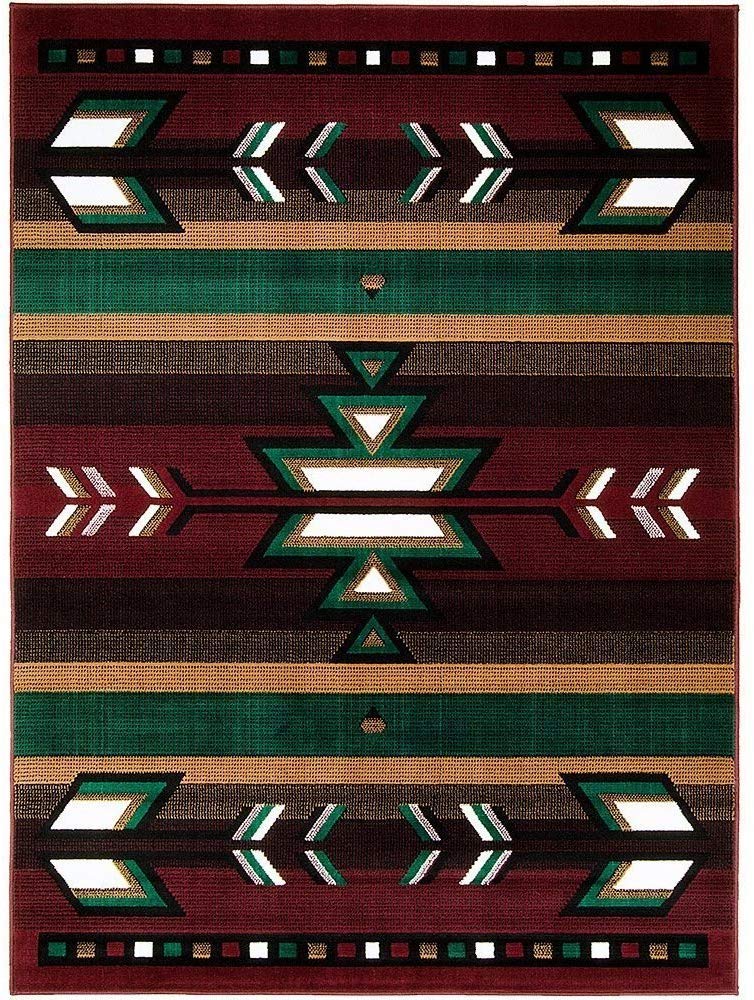 Champion Rugs Southwest Southwestern Native American Indian Burgundy Area Rug 2’x3’ - Perfect for Living Room, Bedroom & Boho Home Decor