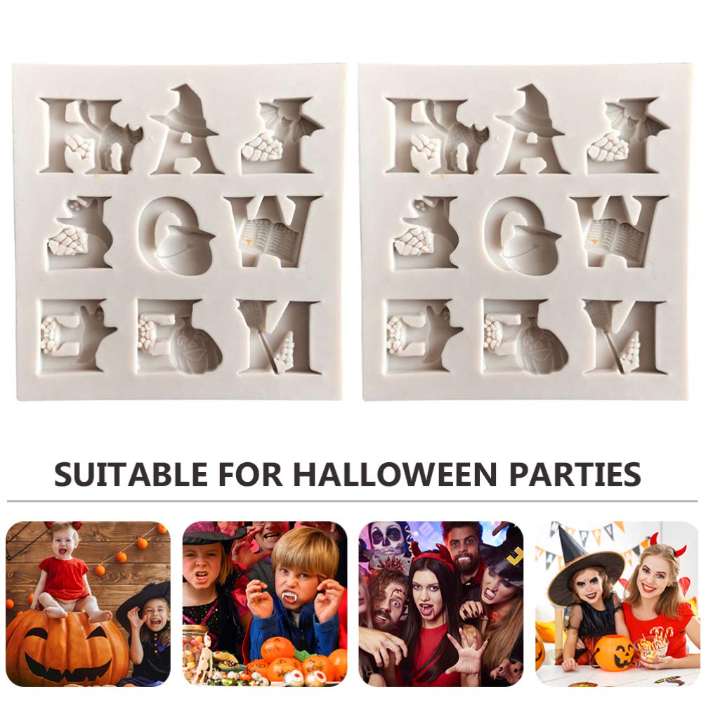 Hemoton 2-Pack Halloween Silicone Baking Molds - Pumpkin Cake, Dog Treat, Candle & Jelly Molds for Fondant Letters & White Cake Decorations | Perfect for Halloween Parties, DIY Desserts & Holiday Baking