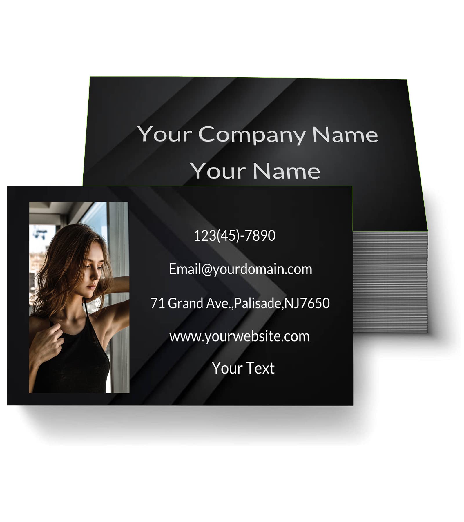 Custom Double-Sided Business Cards - 100/500/1000 Personalized DIY Printing Options with Text & Photo Badges | Elegant Minimalist Design for Networking, Marketing & Professional Branding