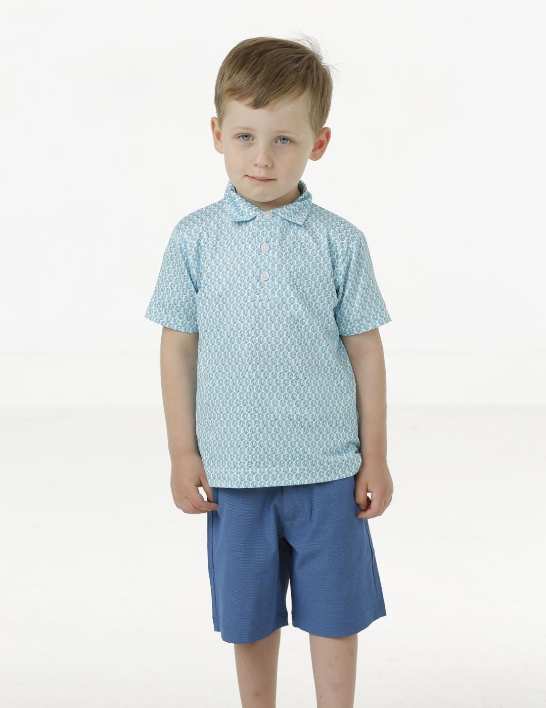 Walker Toddler Boys' Polo Shirt - Soft Cotton Short Sleeve Button Down Top for 1-3 Year Olds - Perfect for Playdates, Daycare & Family Outings