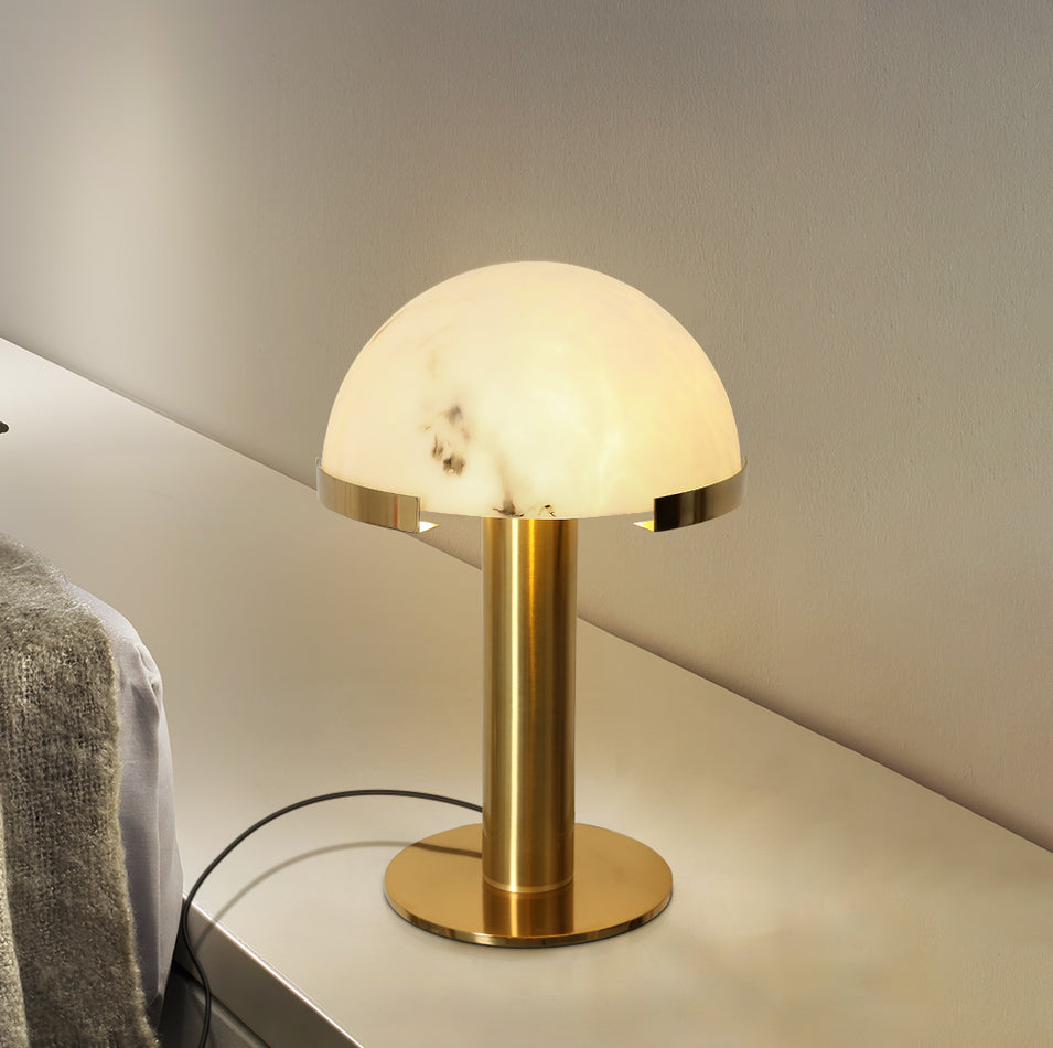 Elegant Alabaster Table Lamp - Modern Home Decor for Living Room, Bedroom & Office - Soft Ambient Lighting for Relaxation & Reading