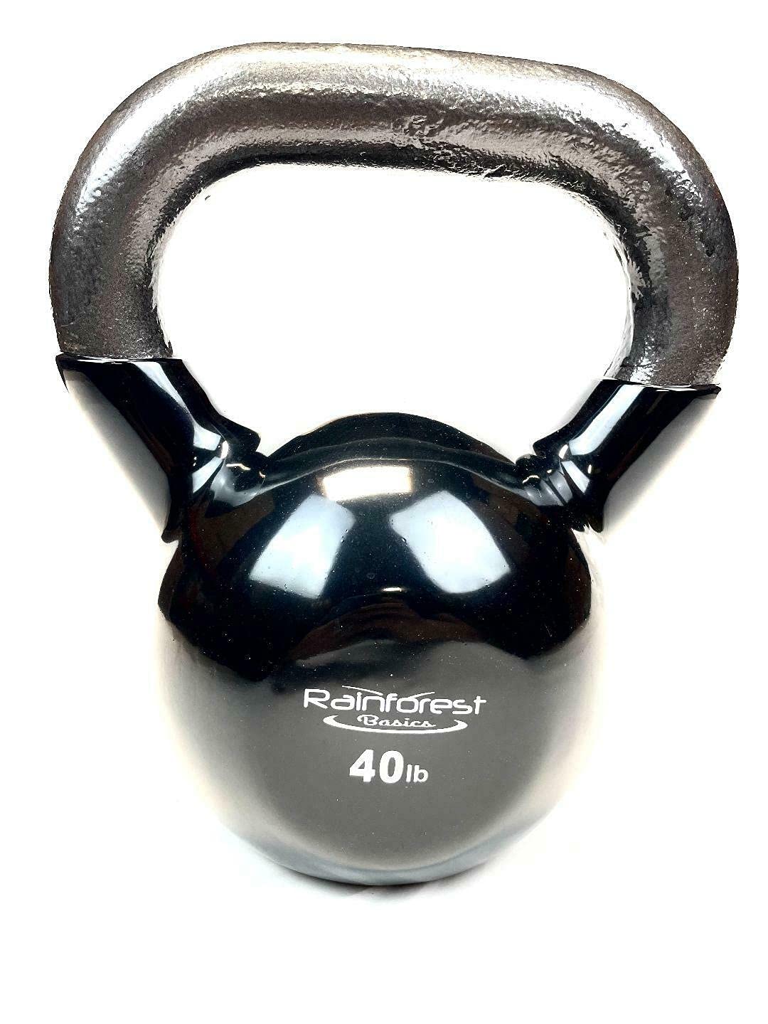 Premium Vinyl Coated Cast Iron Kettlebell Weights - Durable Home Gym Equipment for Strength Training, CrossFit & Functional Fitness Workouts