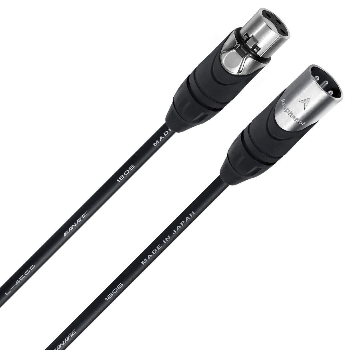 6-Pack Custom-Made 4ft Canare L-4E6S Star Quad Balanced XLR Microphone Cables with Amphenol AX3M/AX3F Silver Connectors - Professional Audio Recording, Live Performances & Studio Equipment Connectivity