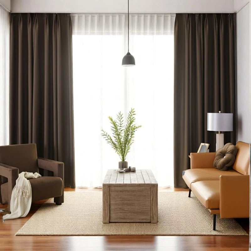 Josie Solid Soundproof Blackout Custom Curtains - Thermal Insulated Noise Reducing Drapes for Bedroom, Living Room & Home Theater - Perfect for Light Blocking and Privacy