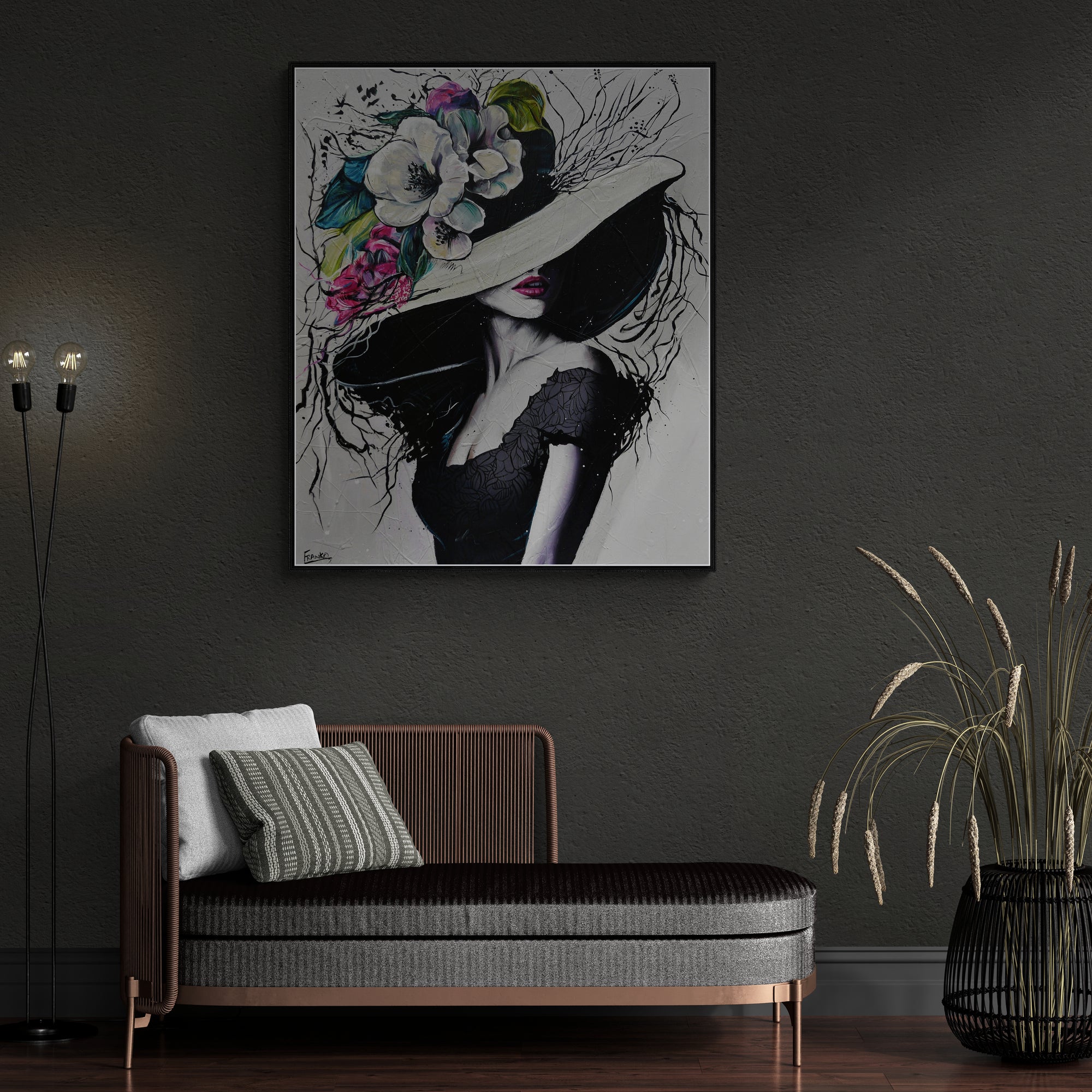 Alexis 120cm x 100cm Floral Abstract Elegance Textured Canvas Painting - Modern Home Decor for Living Room, Bedroom & Office Wall Art