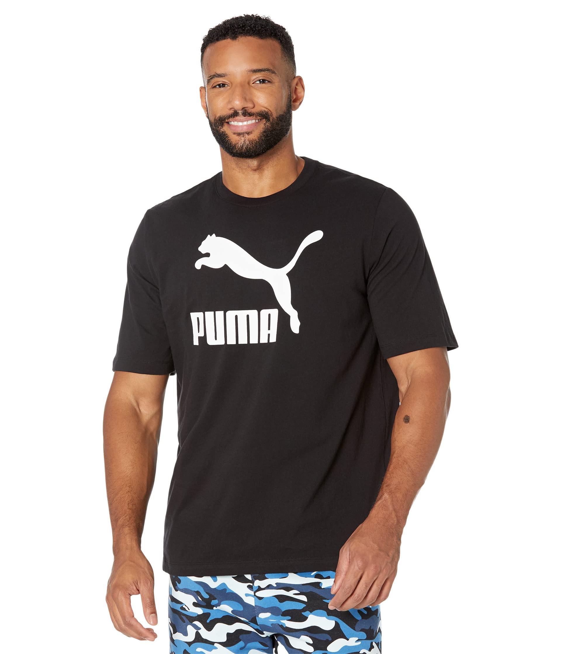 PUMA Men's Big & Tall Classics Logo T-Shirt - Comfortable Cotton Crewneck Tee for Casual Wear & Athletic Style