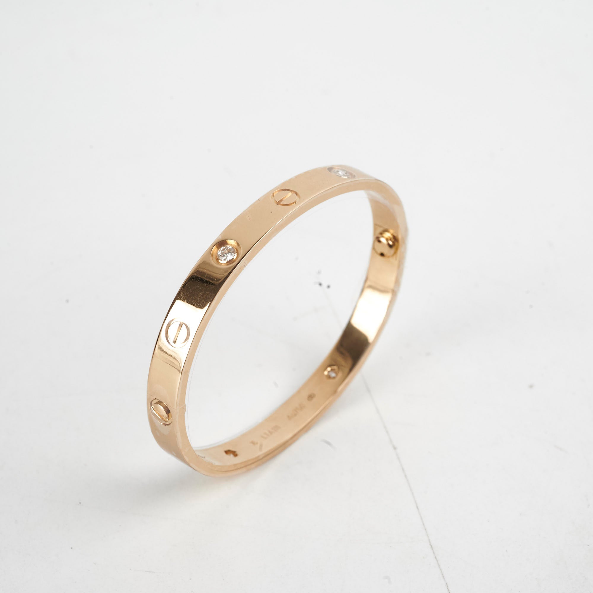 Cartier Love Bracelet 4 Diamonds 18K Yellow Gold Size 16 - Luxury Jewelry Gift for Women, Anniversary & Valentine's Day Present