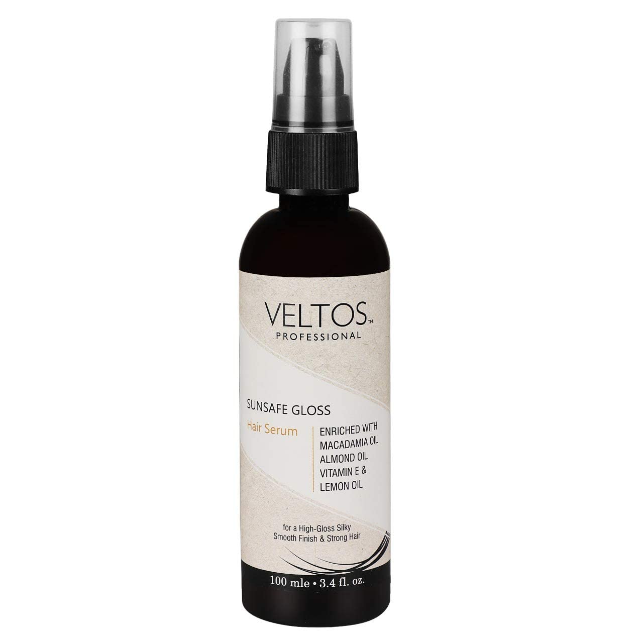 VELTOS Hair Repair Serum with Argan Oil, Vitamin E, Almond & Lemon Oil - Frizz Control, Shine & Straightening Treatment for Damaged Hair - 3.4 Fl Oz (100ml) - Perfect for Daily Use, Salon-Like Results at Home