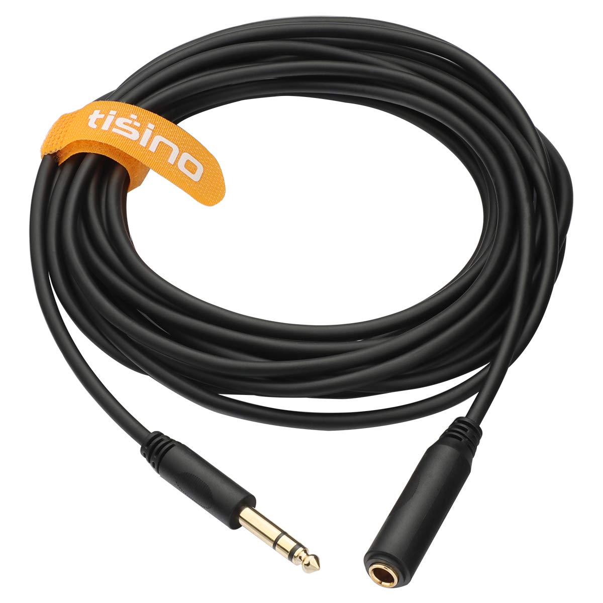 Tisino 6 ft 1/4 Inch TRS Male to Female Stereo Extension Cable - Premium Headphone & Guitar Audio Cable for Home Studio, Live Performances & DJ Equipment