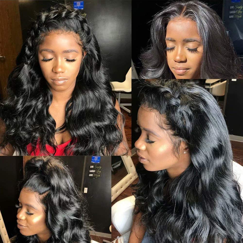 22 Inch Brazilian Remy Human Hair Wig - Body Wave Lace Front Wig with Natural Hairline, Deep Parting & Baby Hair | Medium Brown Natural Color | Glueless Bleached Knots | Perfect for Daily Wear, Cosplay & Special Occasions