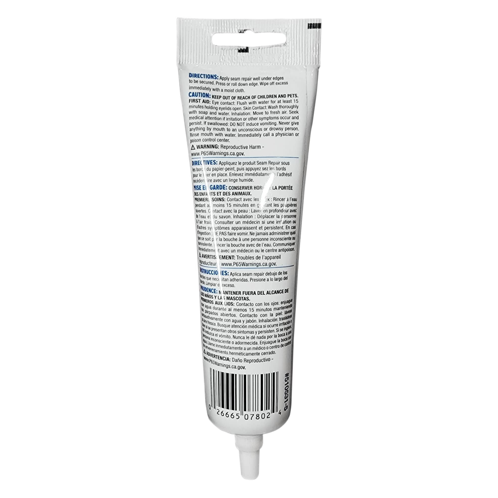 Seam Repair Adhesive - Strong Wallpaper Glue for Fixing Tears, Loose & Overlapping Edges - White 3oz Tube with Precision Nozzle - Perfect for Home Renovation & Wallpaper Repair Projects