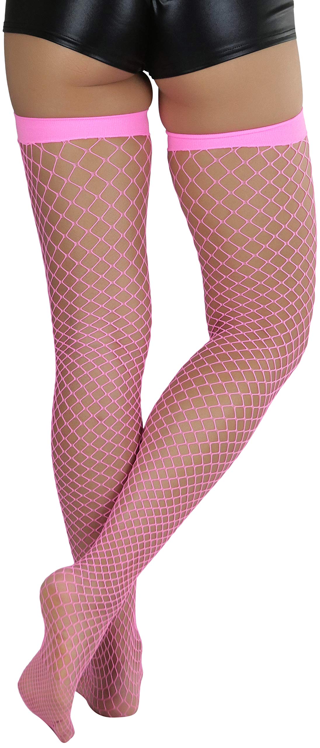 ToBeInStyle Women’s Bright & Vibrant Fishnet Thigh High Stockings - Sexy Fashion Hosiery for Parties, Cosplay & Night Out