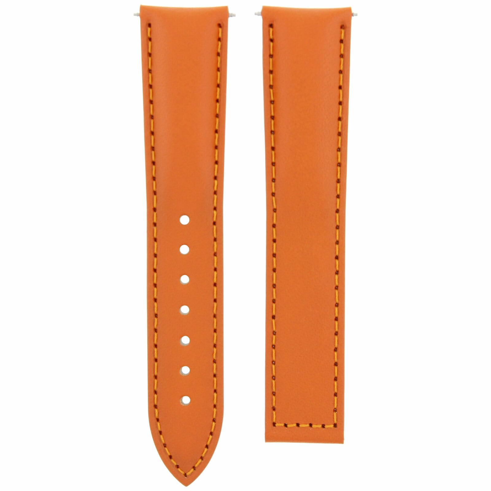 20mm Genuine Leather Watch Band Strap with Buckle - Compatible with Omega Seamaster Planet Ocean Orange - Replacement Watch Accessory for Men's Luxury Watches | Perfect for Daily Wear, Business Meetings & Special Occasions
