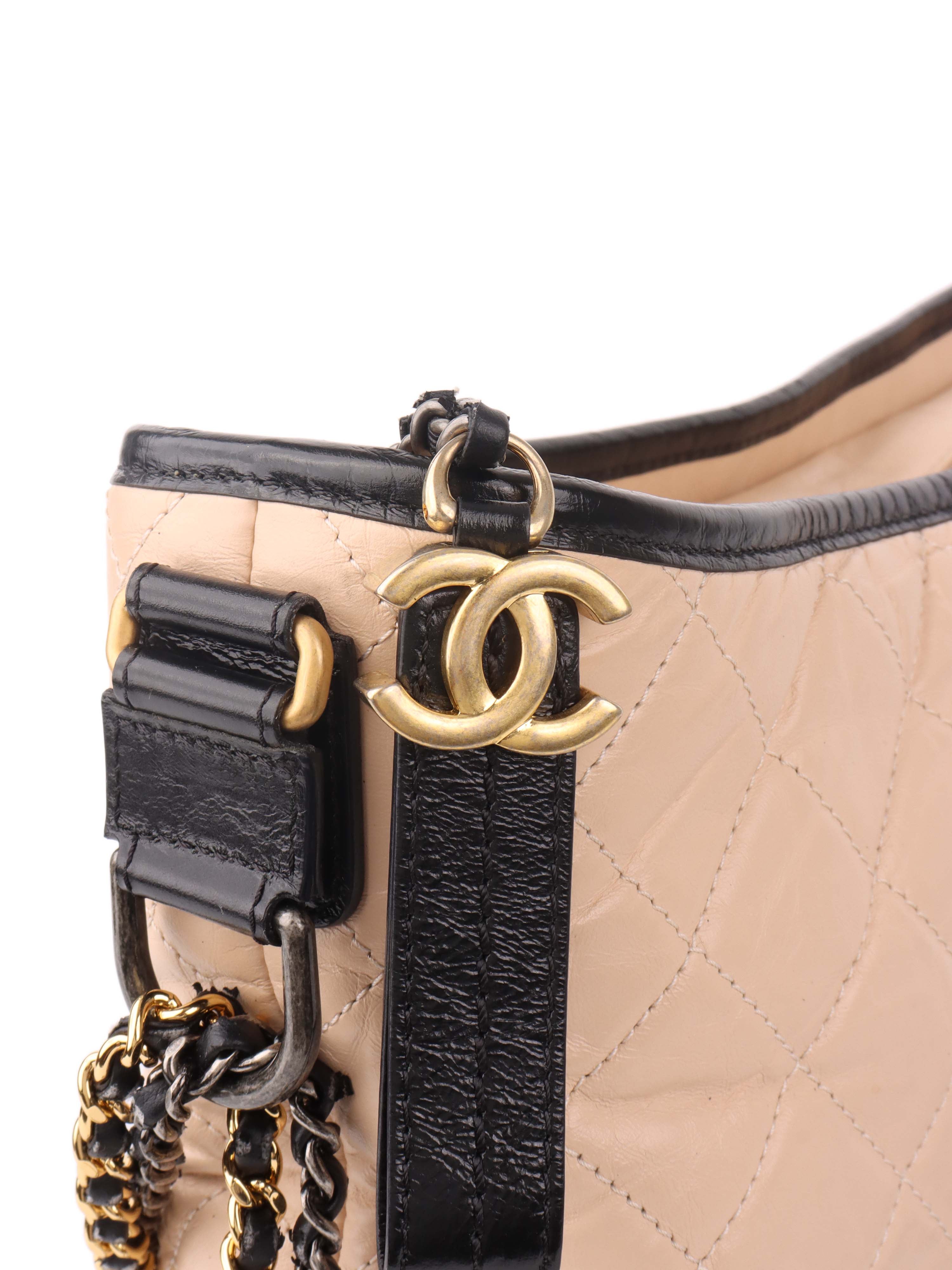 Chanel Medium Gabrielle Shoulder Bag in Black & Beige | Luxury Designer Handbag for Women | Perfect for Work, Travel & Evening Events