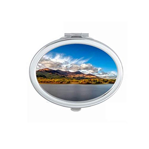 DIYthinker Mountain Crystal Lake Science Nature Scenery Mirror - Portable Folding Double-Sided Makeup Mirror for Travel, Home Vanity & Outdoor Adventures