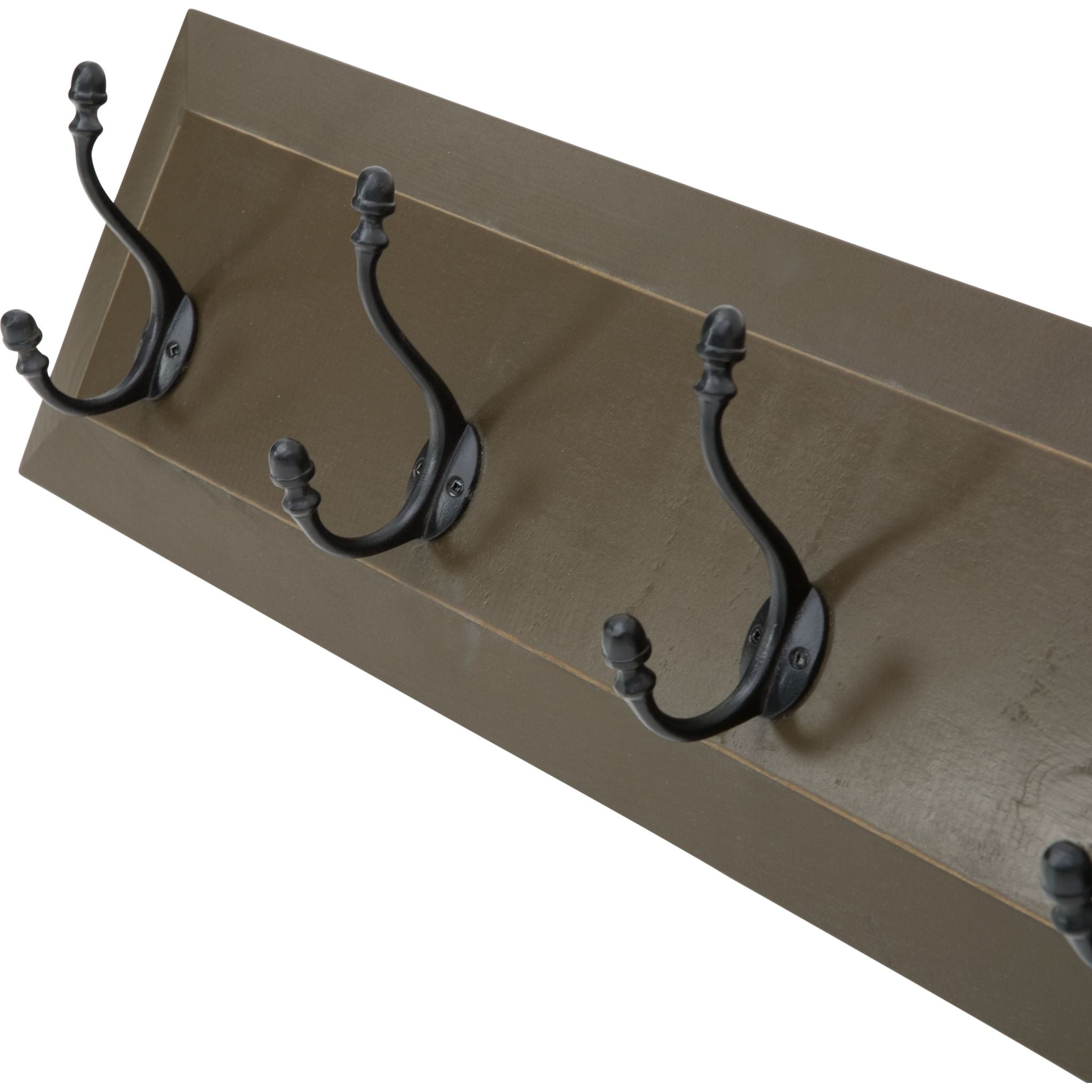 Vintage 5-Hook Wall Mounted Coat Rack in Antique Chocolate Finish - Perfect for Entryway, Bedroom, or Mudroom Organization