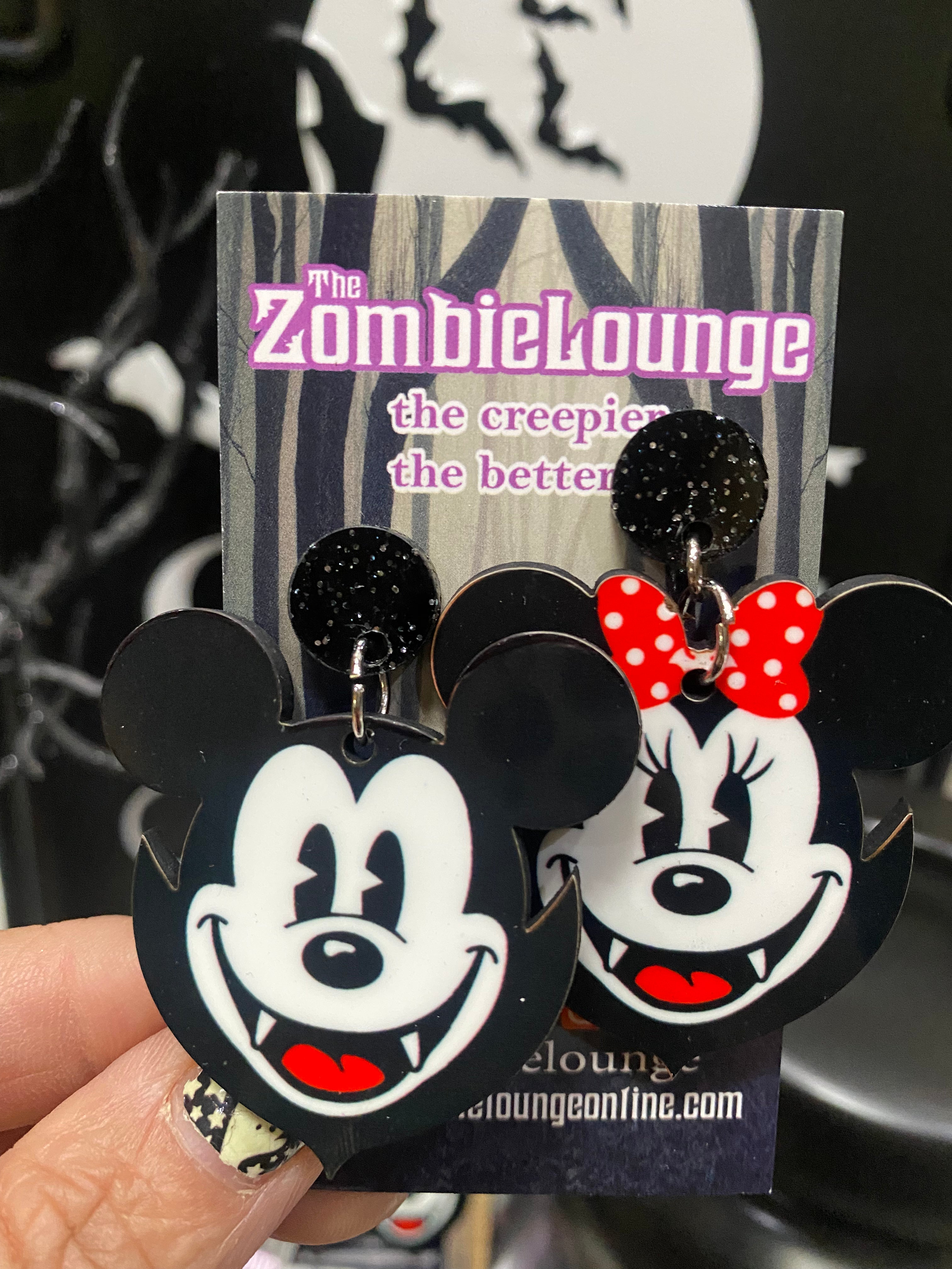 Gothic Vampire Bat Mouse Earrings for Women - Halloween Costume Jewelry & Party Accessories - Perfect for Cosplay, Costume Parties, and Dark Fashion