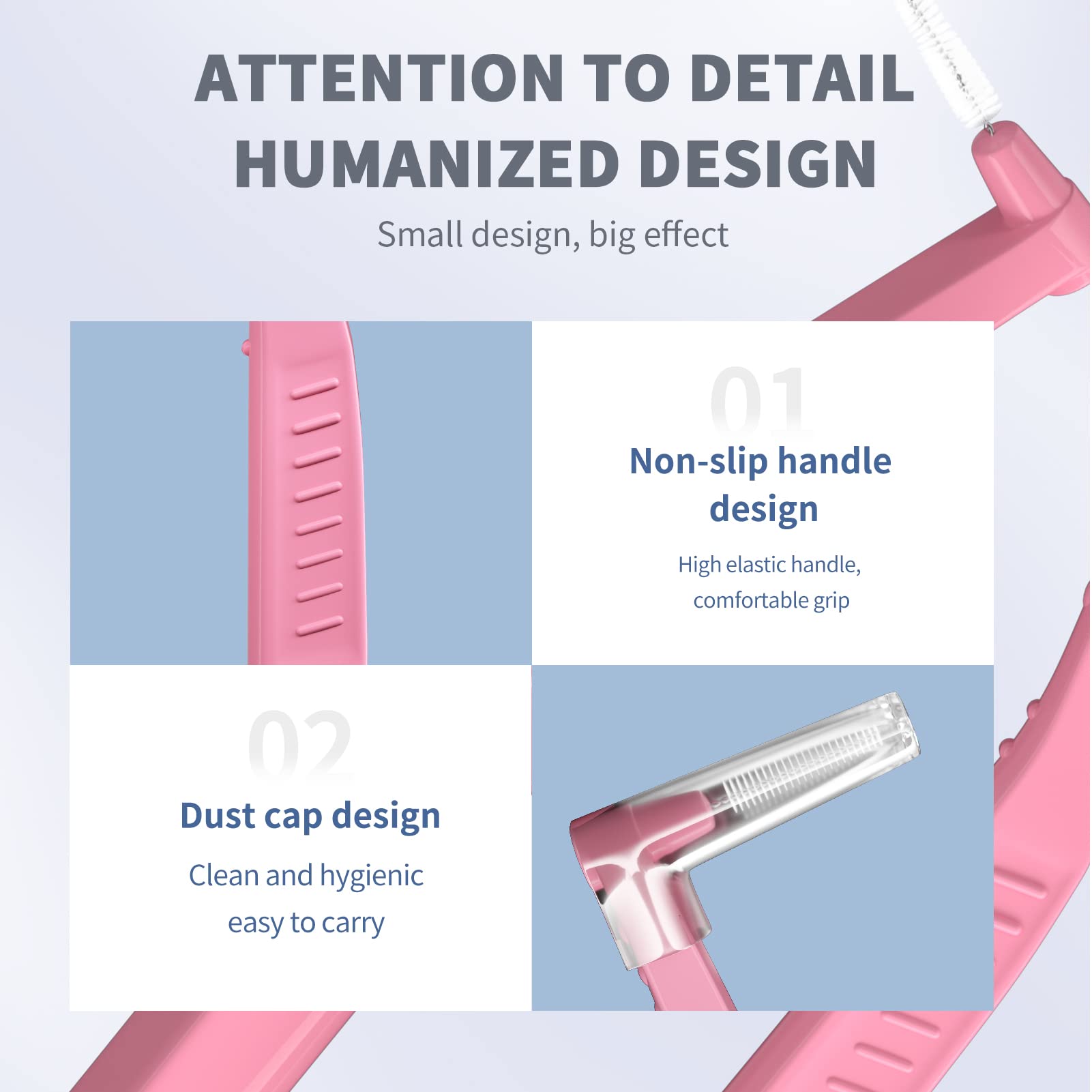 Interdental Brush - Angled Dental Cleaner with Flossing Head & Portable Case for Extra Tight Teeth | Perfect for Travel, Braces Care & Deep Teeth Cleaning at Home