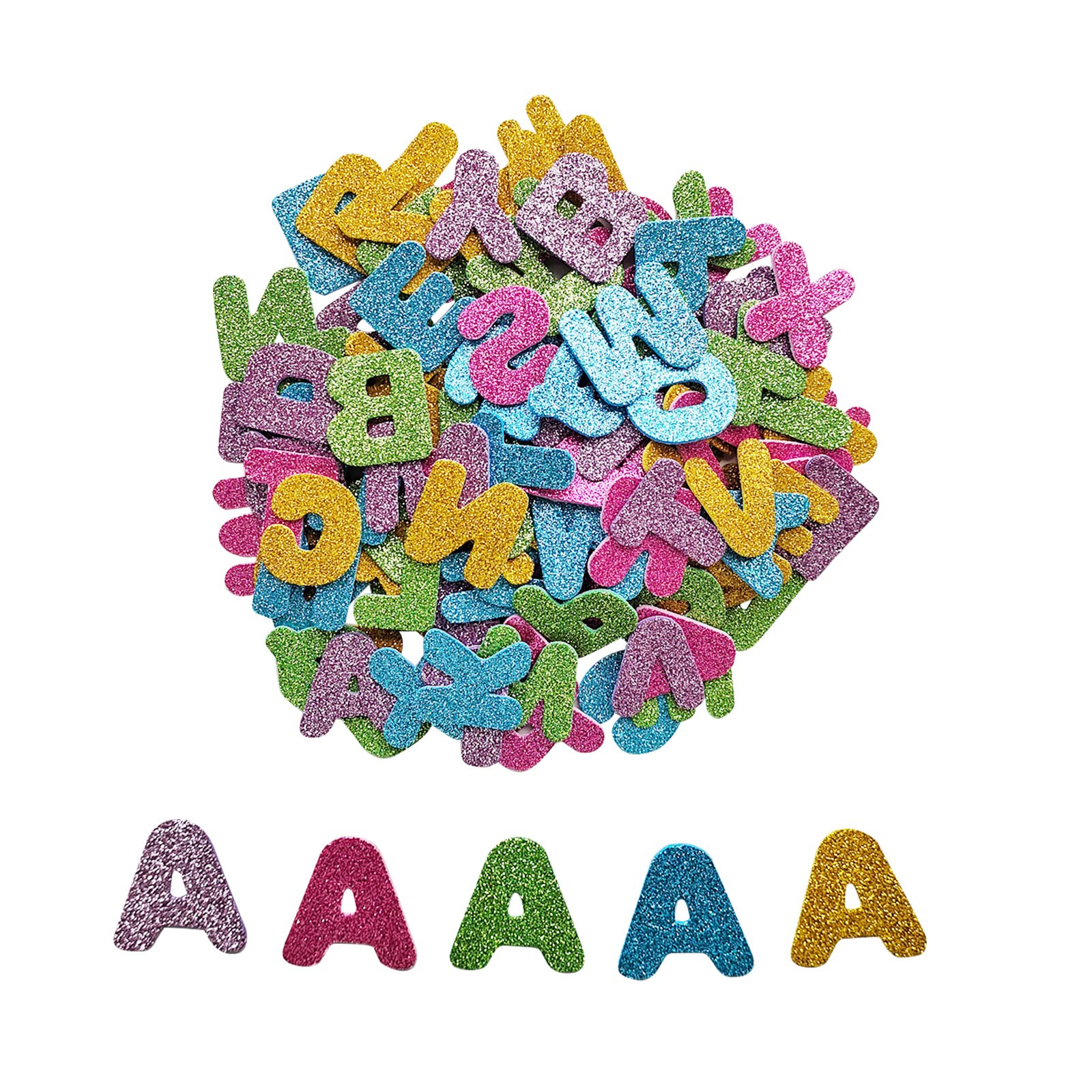 Jtnohx 140 Pcs Glitter Foam Letter Stickers for Kids Crafts - 1.57