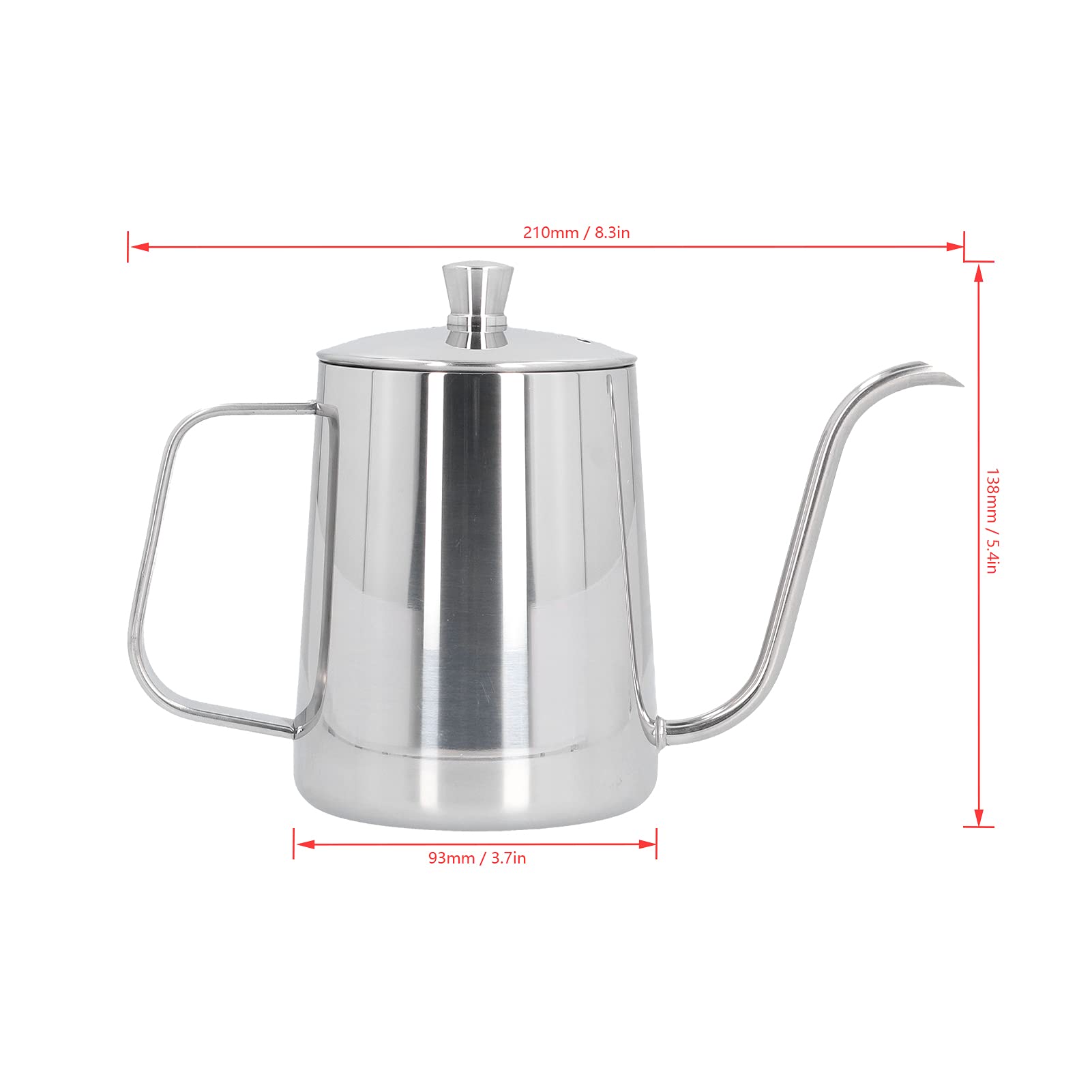 Stainless Steel Gooseneck Kettle 600ml - Perfect for Pour Over Coffee & Home Brewing