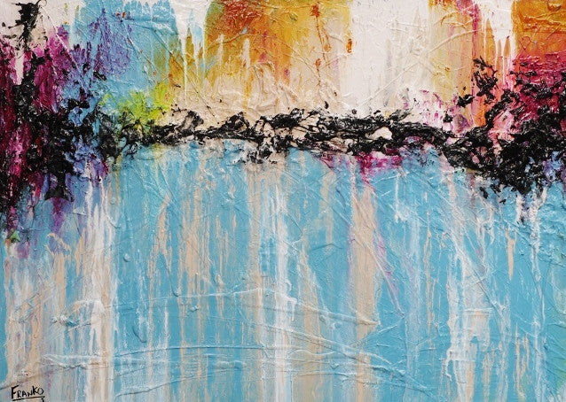 Abstract Blue Wall Art - Modern Canvas Painting for Home & Office Decor | Perfect for Living Room, Bedroom & Workspace