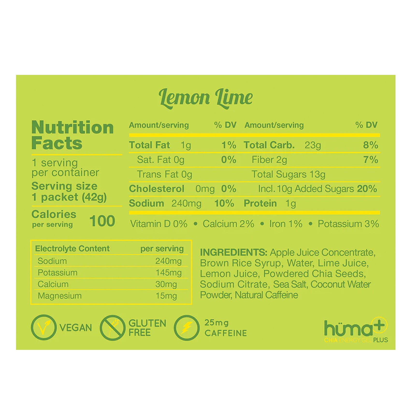 Huma Chia Energy Gel Plus - Natural Endurance Fuel for Runners, Cyclists & Athletes - Organic Chia Seed Sports Nutrition for Long-Distance Training & Racing