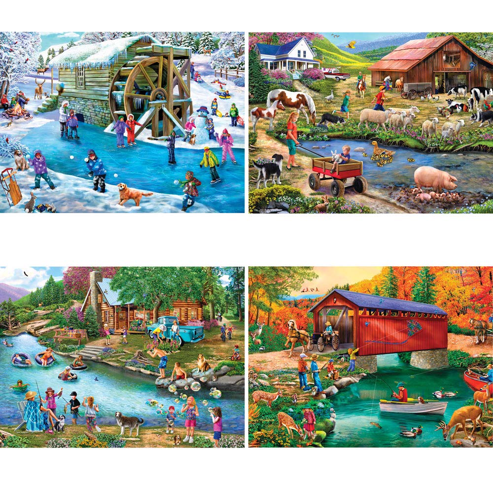 1000 Piece Jigsaw Puzzles for Adults - 4-in-1 River Escapades Puzzle Set by Mary Thompson (20