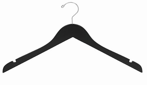 Petite Black Wooden Clothes Hanger for Women's Dresses & Blouses - Space Saving Closet Organizer for Small Wardrobes