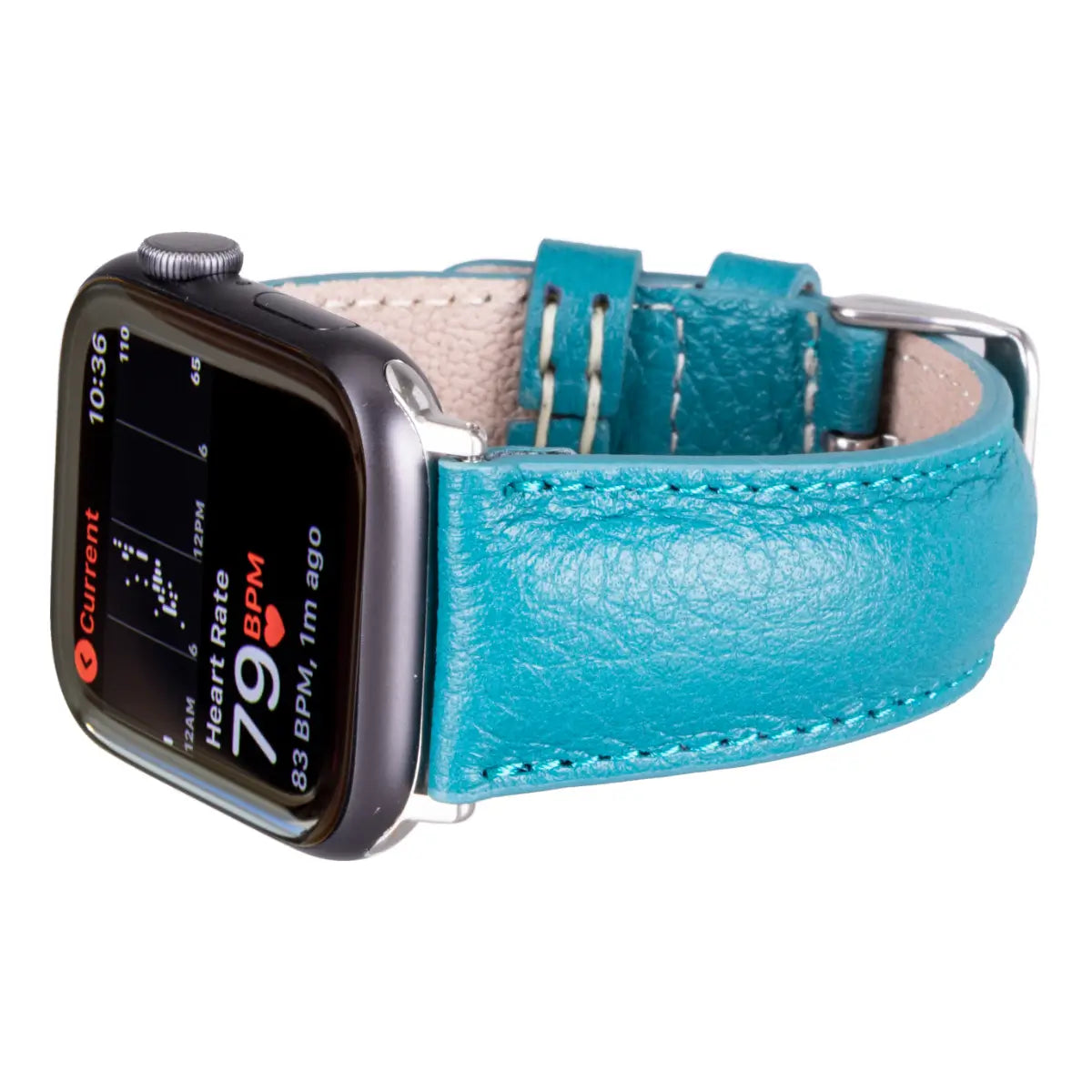 Premium Genuine Leather Apple Watch Band - Turquoise Blue, Soft & Durable Strap for Apple Watch Series 9/8/7/SE/6/5/4/3/2/1 - Perfect for Workouts, Office & Everyday Fashion Accessory