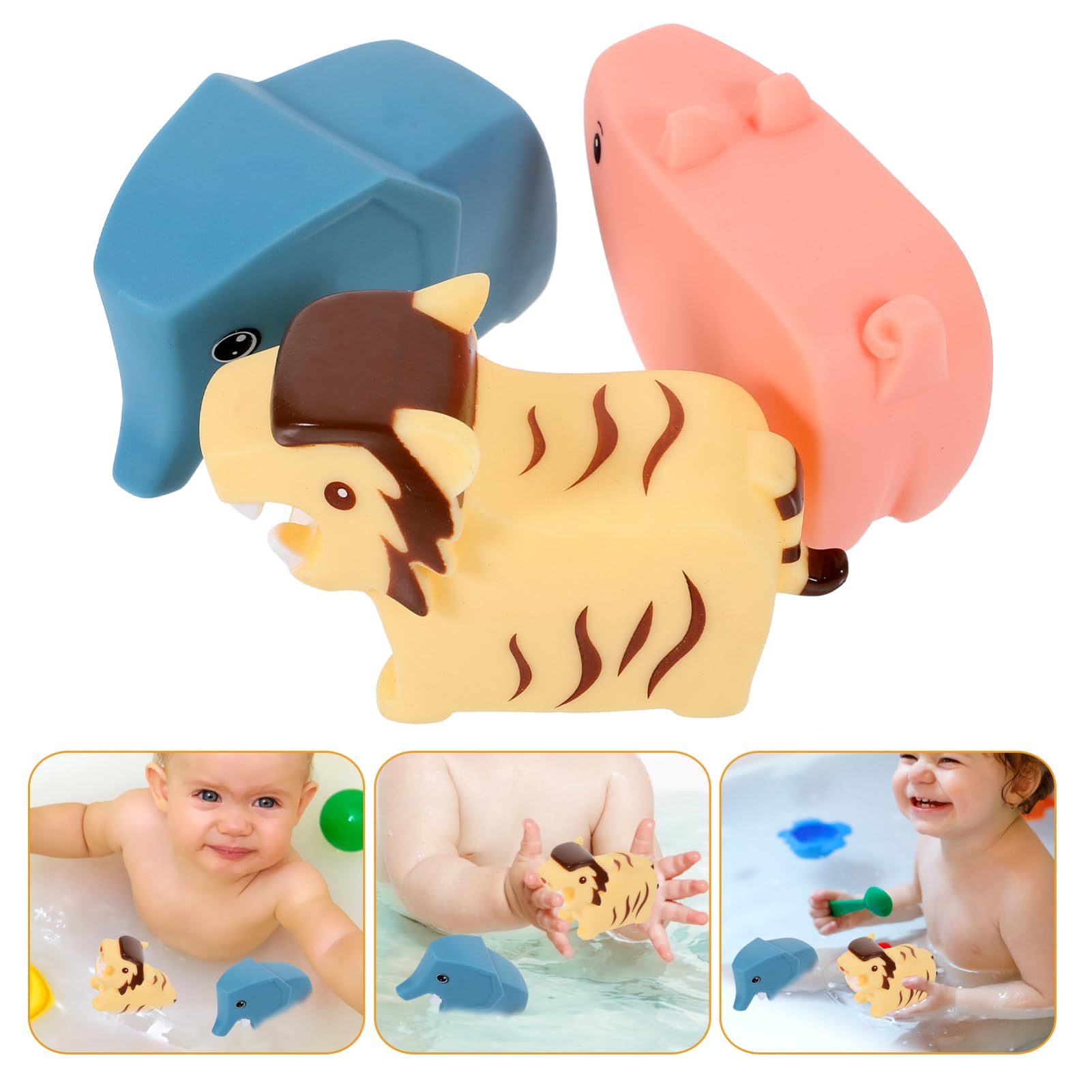 Vaguelly 3-Piece Bath Toys Set - Squirt Water Fun Bathtub & Pool Toys for Kids, Rubber Ducky Shower Playtime - Perfect for Toddler Bath Time, Swimming Pool Parties & Outdoor Water Play