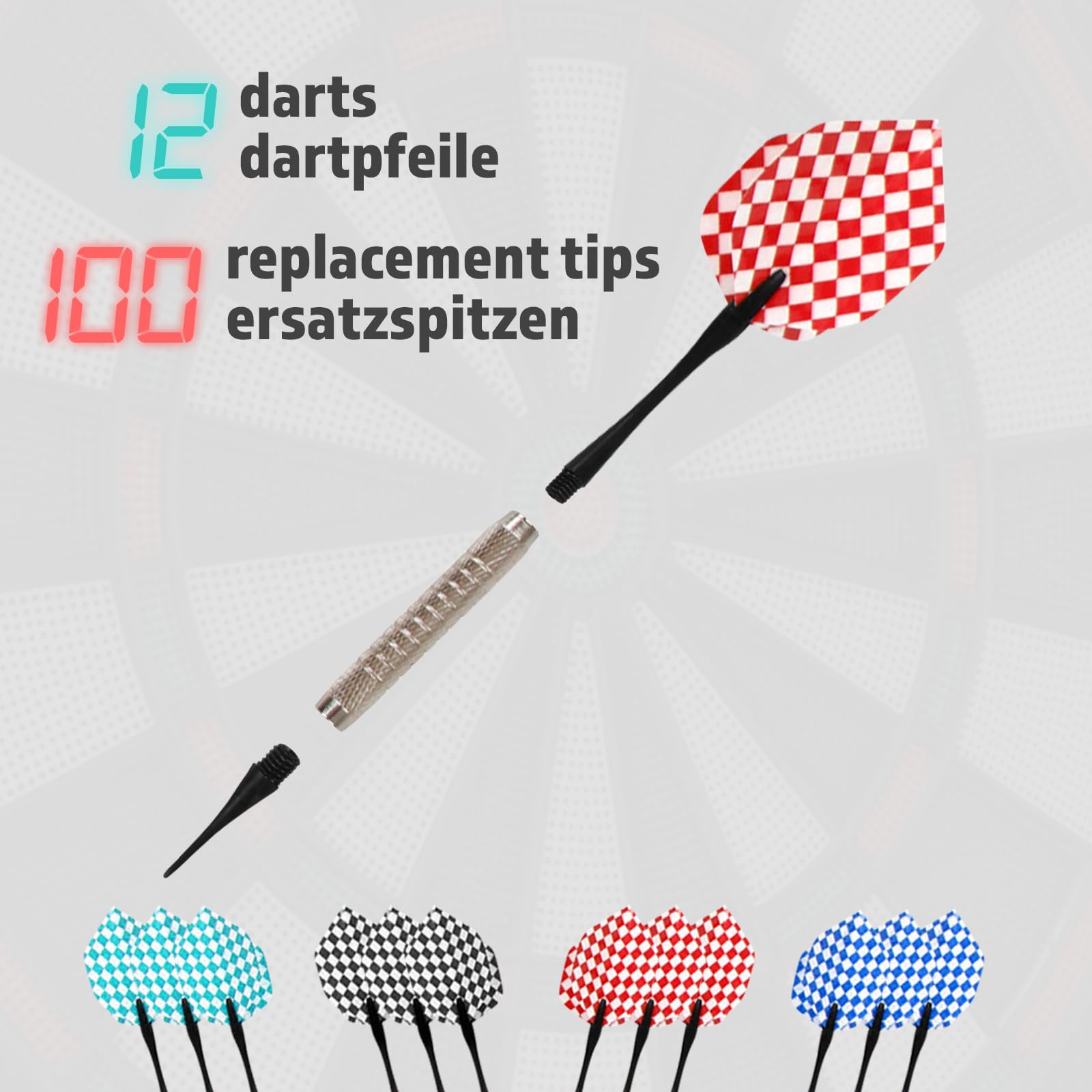 Physionics® Electronic Darts Set with LED Display - 12 Steel Tip Darts, 27/28 Games & 100+ Variations for 16 Players | 3 Models Available - Perfect for Home, Bar & Party Games