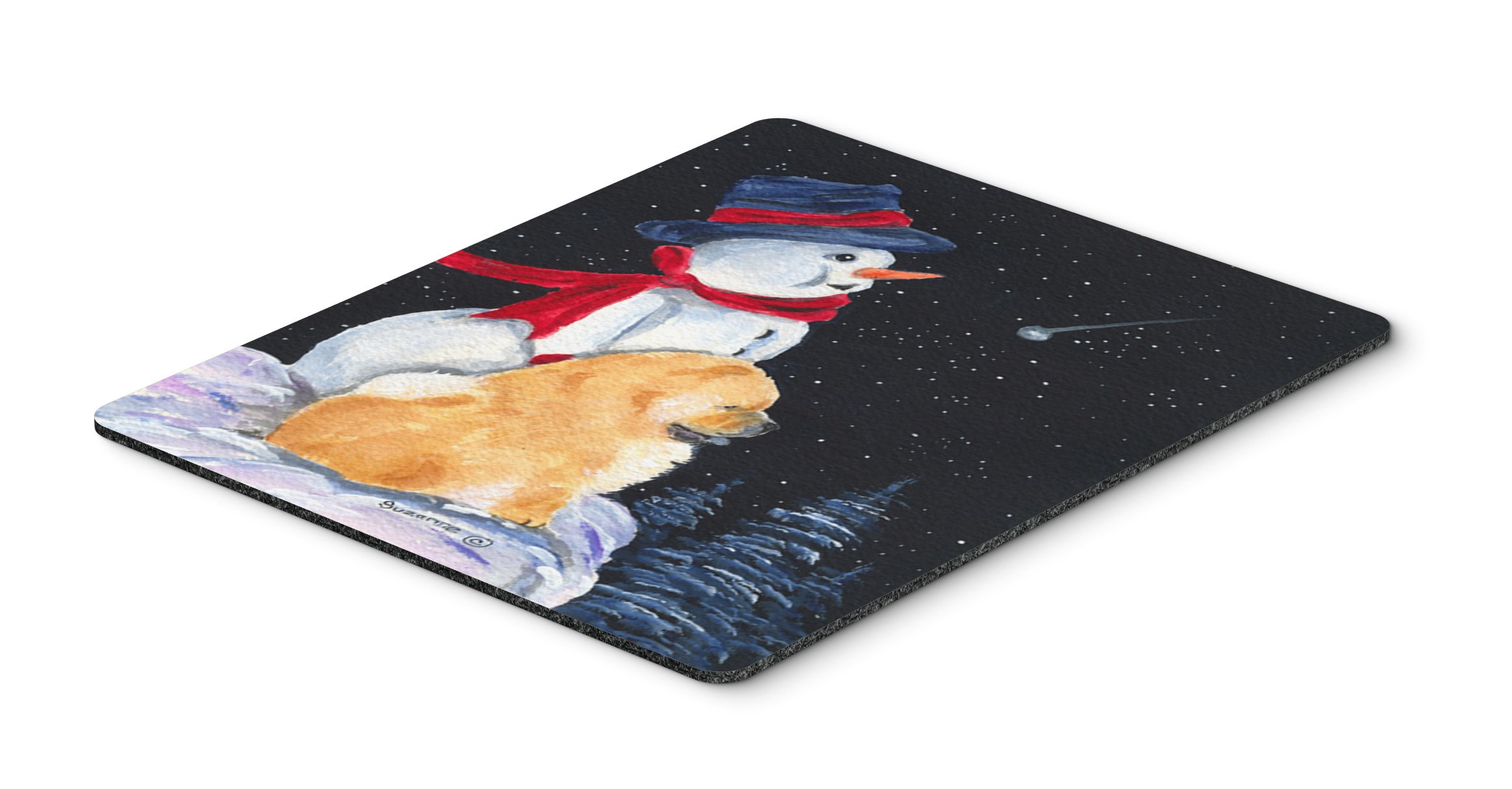 Snowman with Chow Chow Mouse Pad - Large Washable Non-Slip Desk Mat for Home Office, Gaming & Computer Work | Cute Winter-Themed Mousepad for Laptop & PC Users | Perfect Gift for Dog Lovers & Christmas Decor