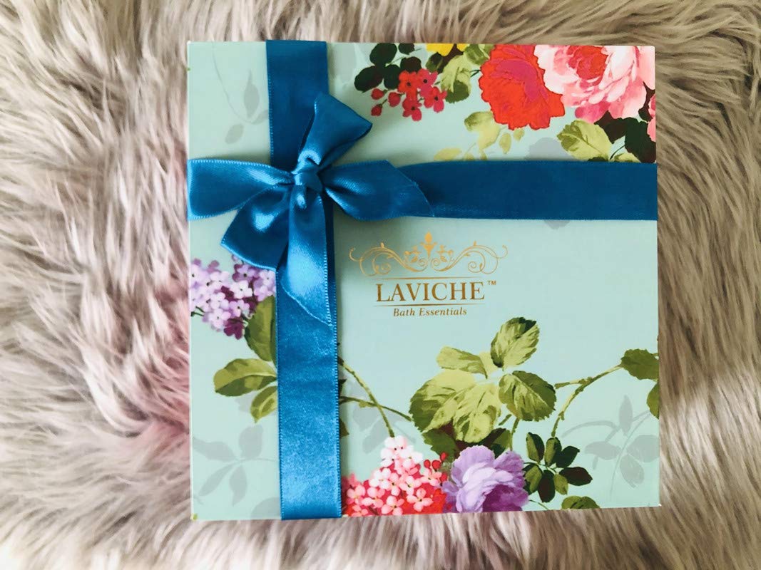 Laviche Rose Bath Essentials Gift Set - Charcoal Rose Soap, Rose Face Wash, Whipped Soap & Intimacy Body Scrub in Wooden Box | Natural Skincare Kit for All Skin Types | Perfect for Spa Day, Self Care & Romantic Gifts