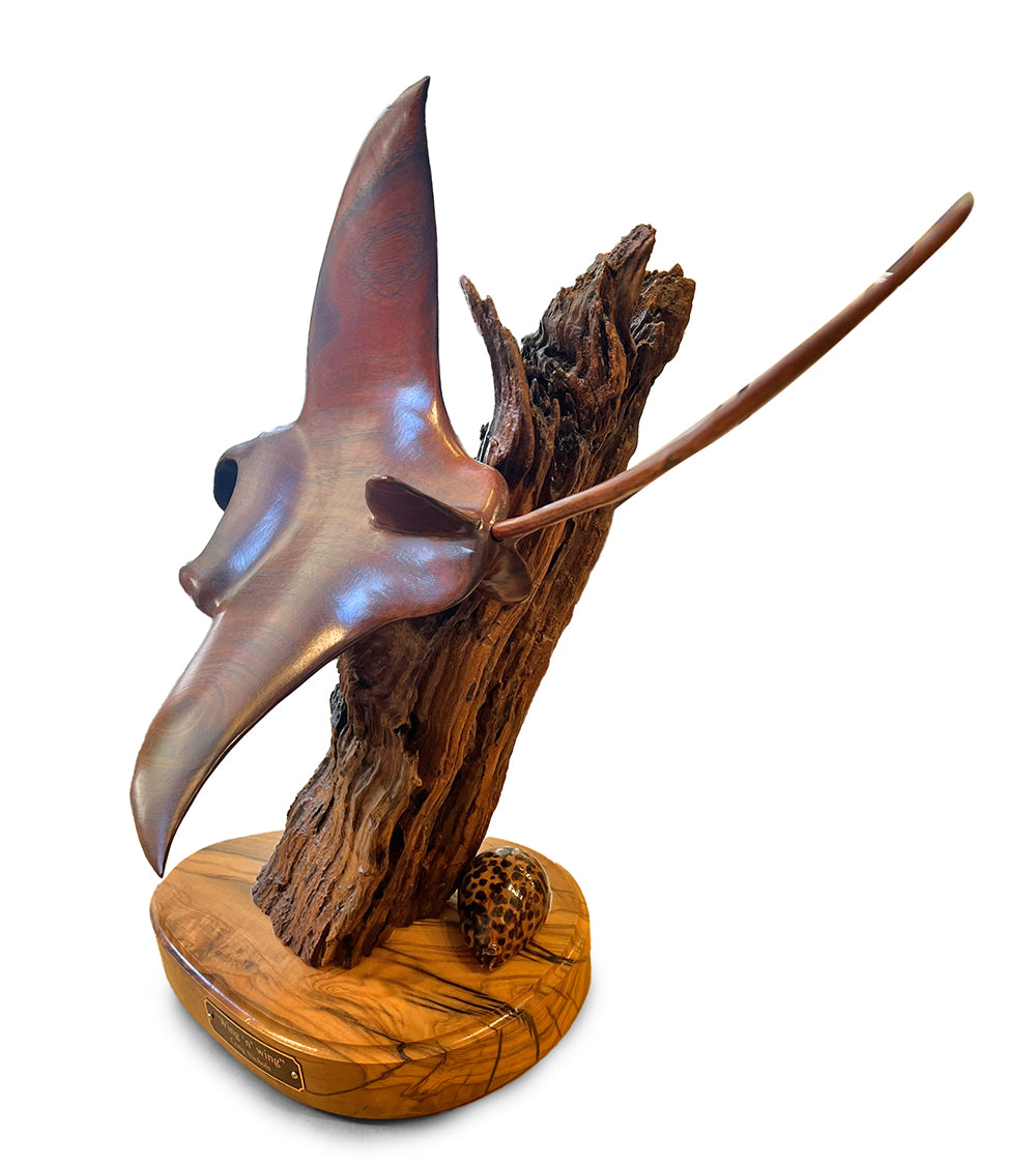Handcrafted Koa Wood Sculpture - Wing 'n Wing by Craig Nichols | Hawaiian Art Decor for Home & Office | Perfect Gift for Art Collectors & Nature Lovers