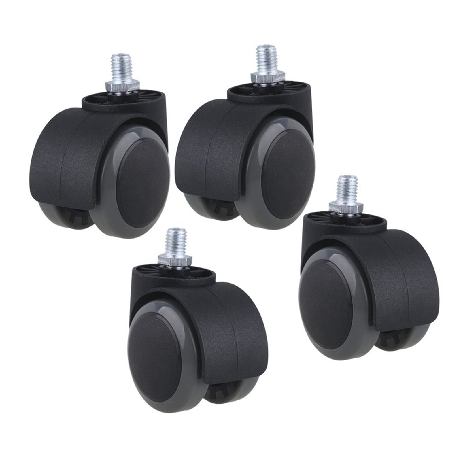 BIVOO 5-Pack Swivel Caster Wheels for Metal Office Chairs, Furniture, Sofa Beds, and Storage Shelves - PU Vertical Threaded Stem Replacement Casters for Smooth Mobility in Home & Office