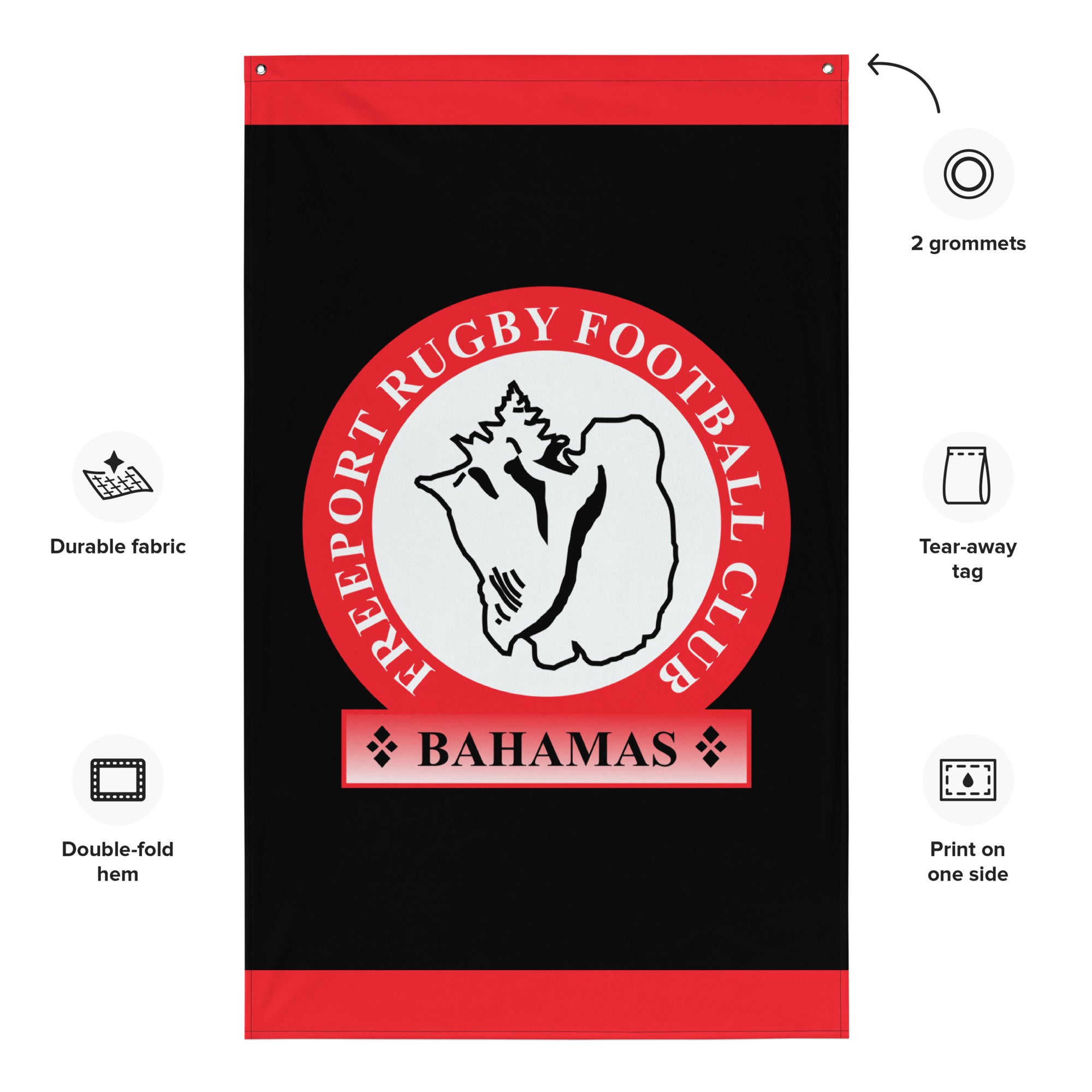 Freeport RFC Wall Flag - Premium Embroidered Team Banner for Indoor & Outdoor Decor - Perfect for Game Rooms, Bars, and Fan Cave Displays