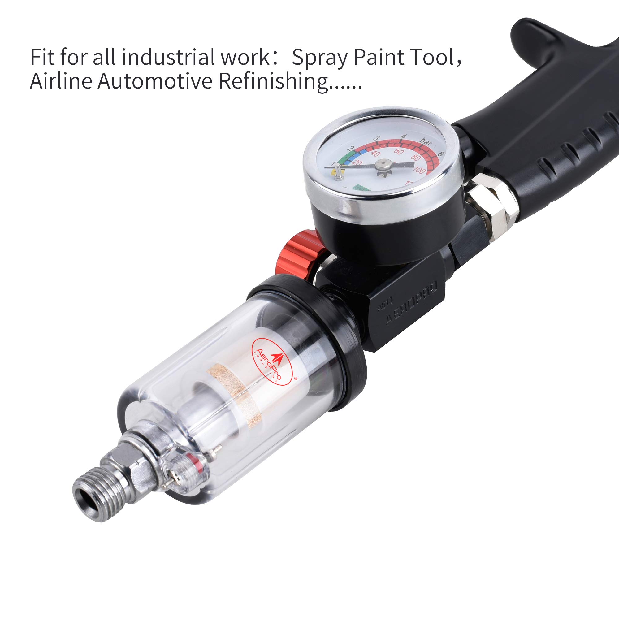 AEROPRO TOOLS A301 1/2-Inch Composite Air Impact Wrench & Digital Tire Inflator with Pressure Gauge & Water Oil Separator - Perfect for Auto Repair, Tire Maintenance, and DIY Projects