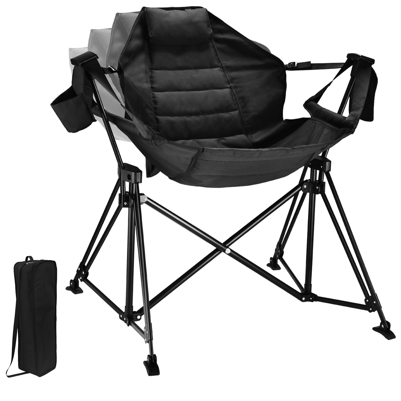 Portable Folding Hammock Camping Chair for Adults - 350lbs Capacity, Lightweight & Compact for Outdoor Swinging, Rocking - Perfect for Camping, Lawn, Garden, Backyard Relaxation