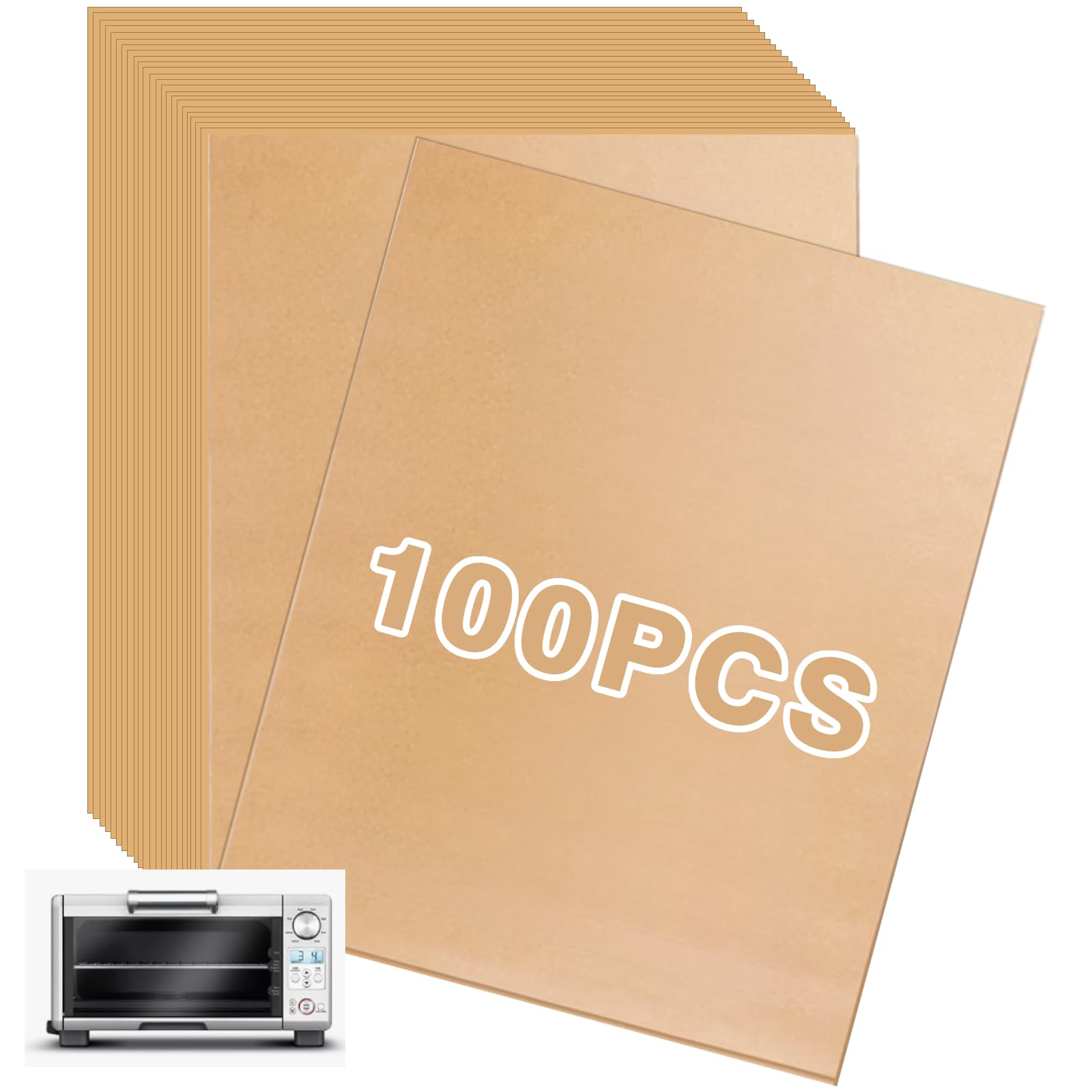 100 PCS Unbleached Air Fryer Paper Liners - Disposable Parchment Baking Sheets for Breville Mini Smart Oven BOV450 | Non-Stick, Eco-Friendly Air Fryer Accessories for Healthy Cooking & Easy Cleanup