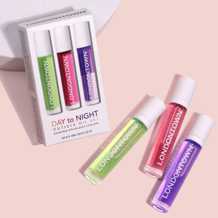 Day To Night Cuticle Oil Set - 3 Pack for Nail Care & Hydration | Perfect for Manicures, Pedicures & Dry Skin Relief