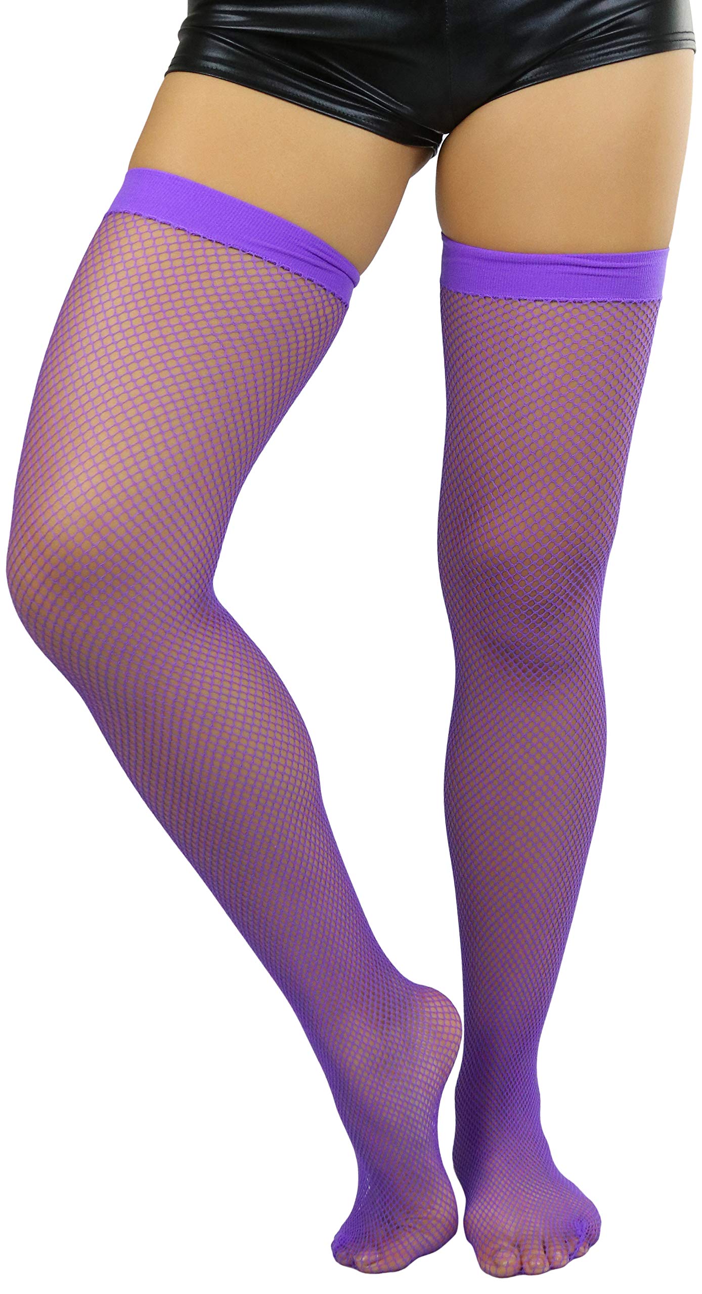ToBeInStyle Women’s Bright & Vibrant Fishnet Thigh High Stockings - Sexy Fashion Hosiery for Parties, Cosplay & Night Out
