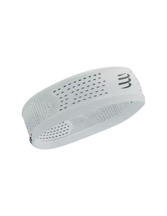 Compressport Unisex Thin Headband On/Off - White | Sweat-Wicking Sports Headband for Running, Cycling & Workouts