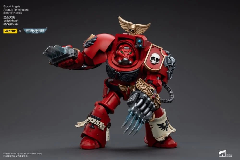 JOYTOY Warhammer 40K Blood Angels Assault Terminators Brother Nassio Action Figure - Collectible Space Marine Miniature for Tabletop Gaming & Display