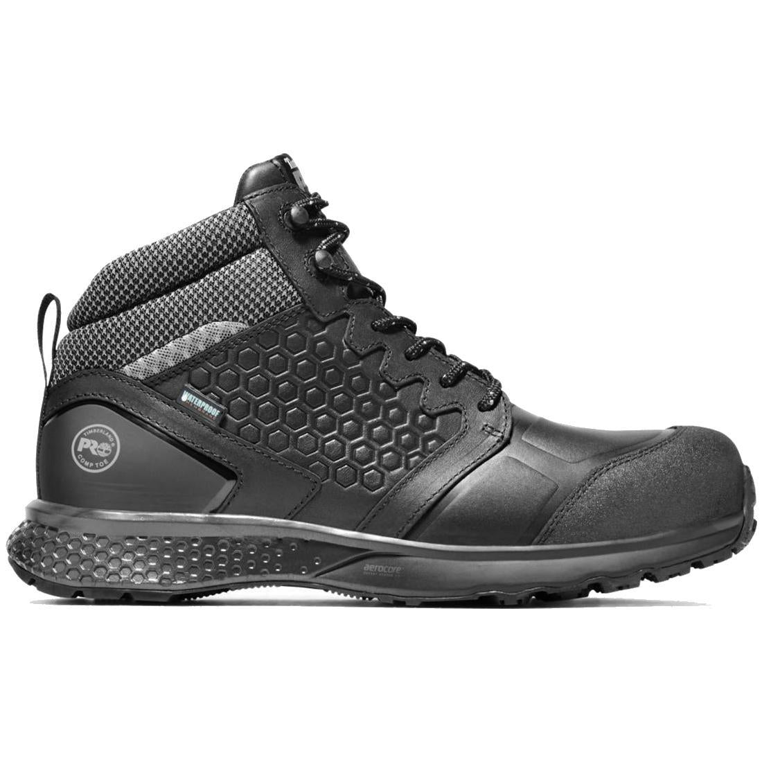 Reaxion Composite Toe Waterproof Work Boots for Men - Black Safety Shoes for Construction, Hiking & Outdoor Work - ASTM F2413-11 Certified