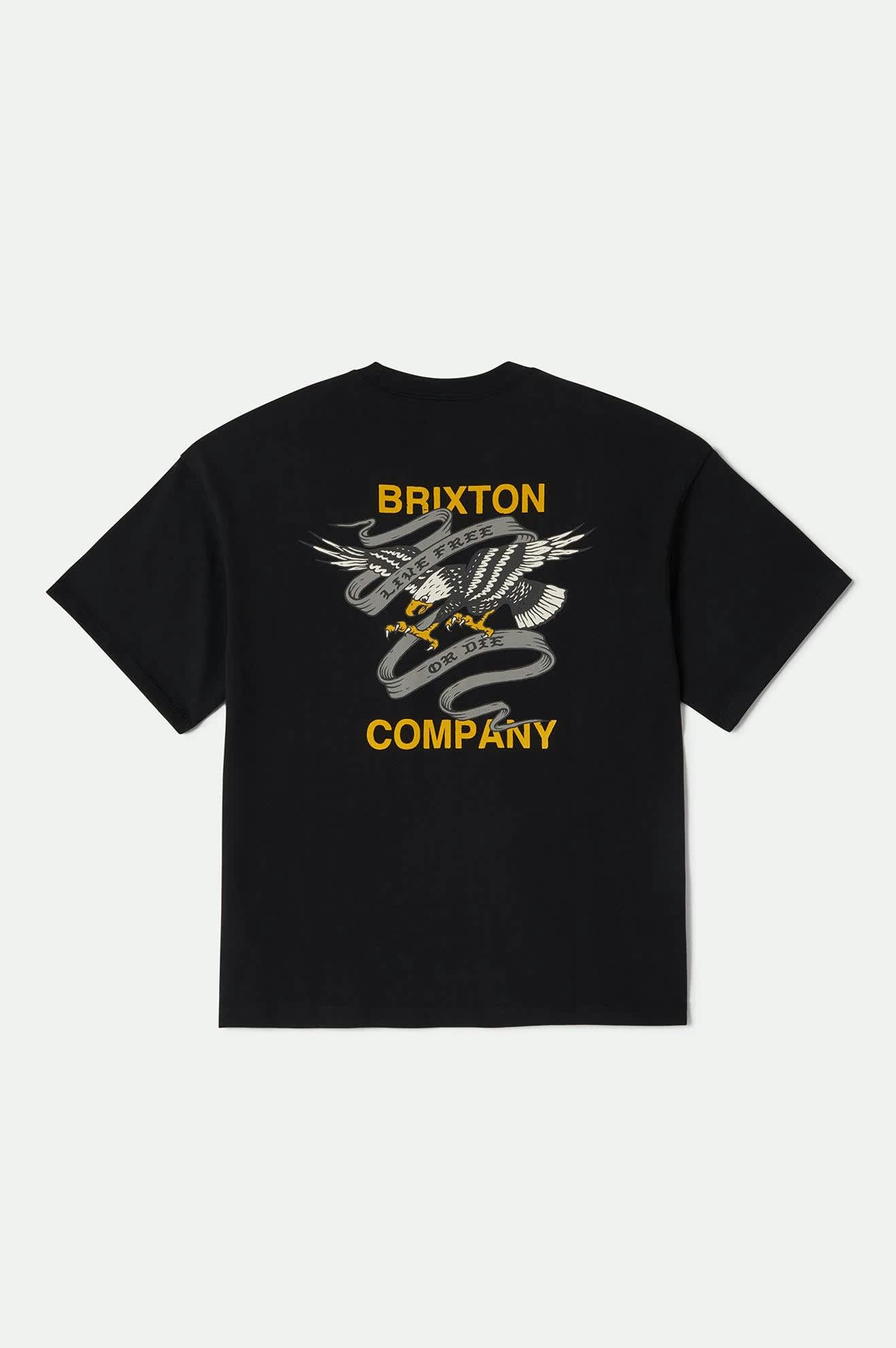 Live Free Heavyweight Relaxed Fit T-Shirt for Men - Soft Vintage Washed Cotton Tee - Casual Streetwear & Everyday Comfort (Black) | Perfect for Lounging, Outings & Layered Outfits
