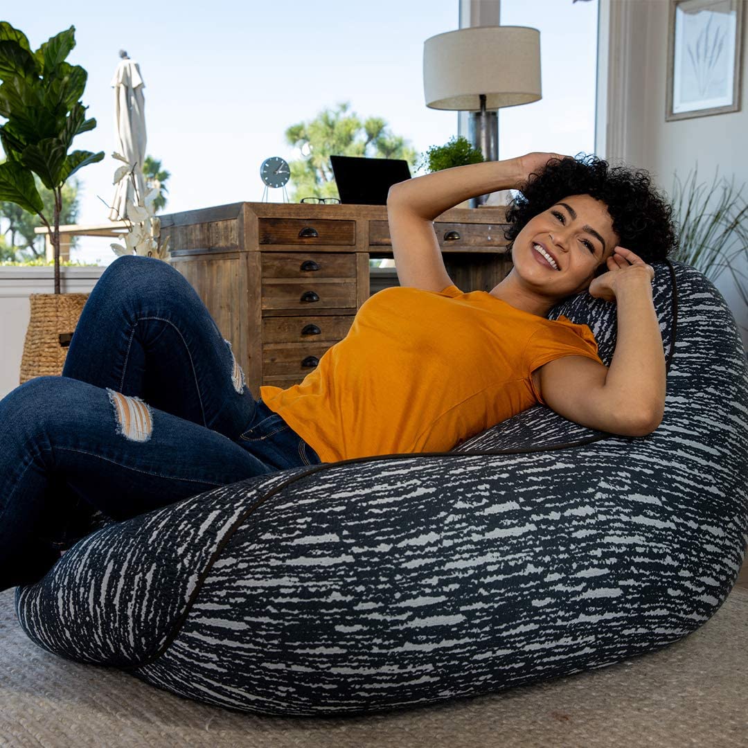 Yogibo Luxe Lounger Small Bean Bag Chair - Ultra Soft & Plush Gaming Beanbag for Adults, Kids & Teens | Washable Cover | Sensory Friendly | Perfect for Living Room, Bedroom & Game Room (White)