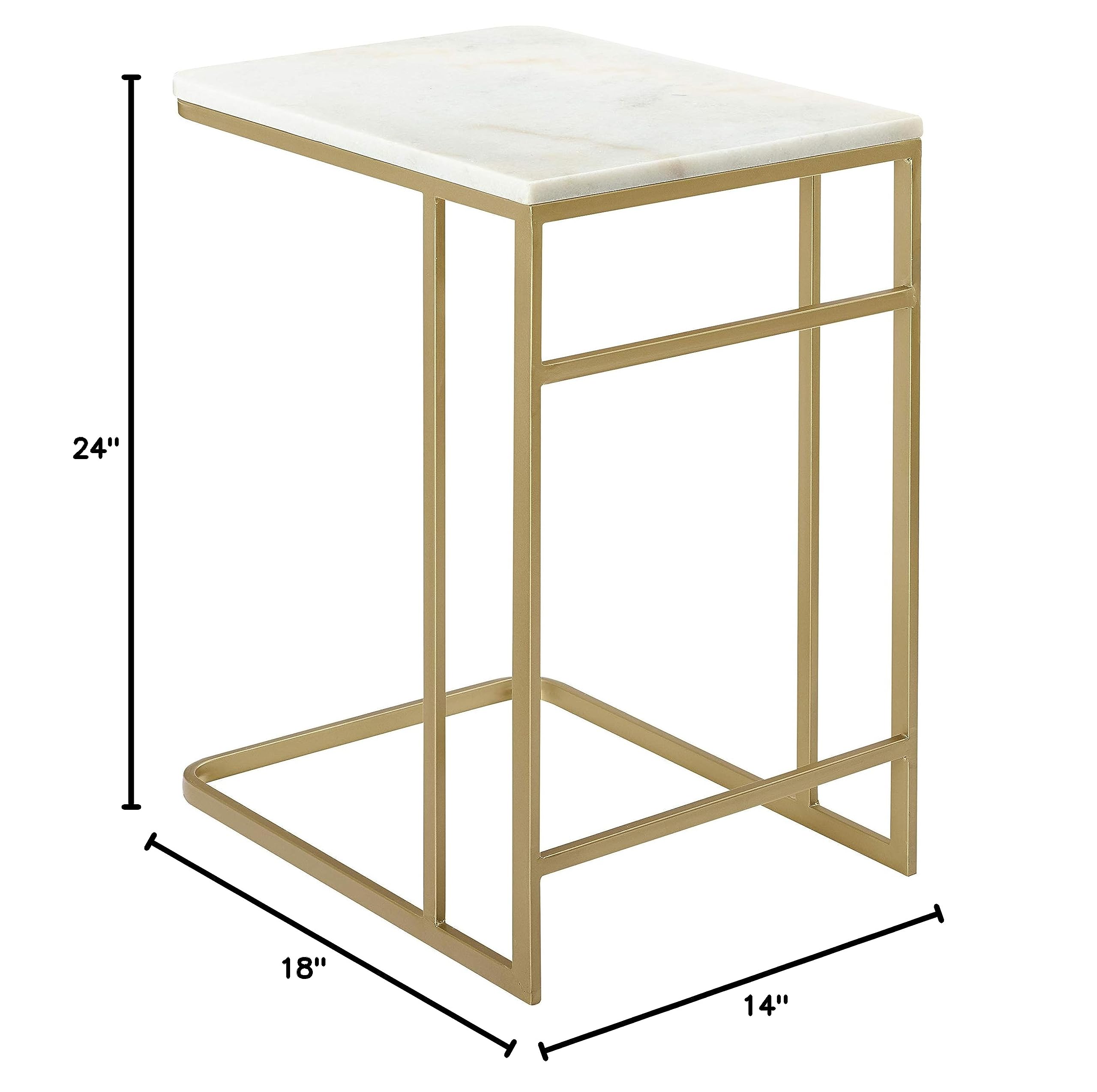 SEI Furniture Fallon Marble Coffee Table with Gold Metal Base - Modern Living Room Accent Table for Small Spaces, Home Decor & Entertaining