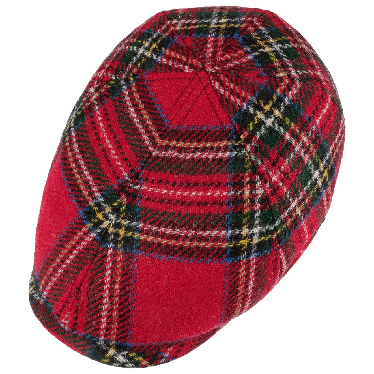 Lierys Stewart Wool Check Flat Cap - Classic British Style Men's Hat for Winter, Outdoor & Casual Wear