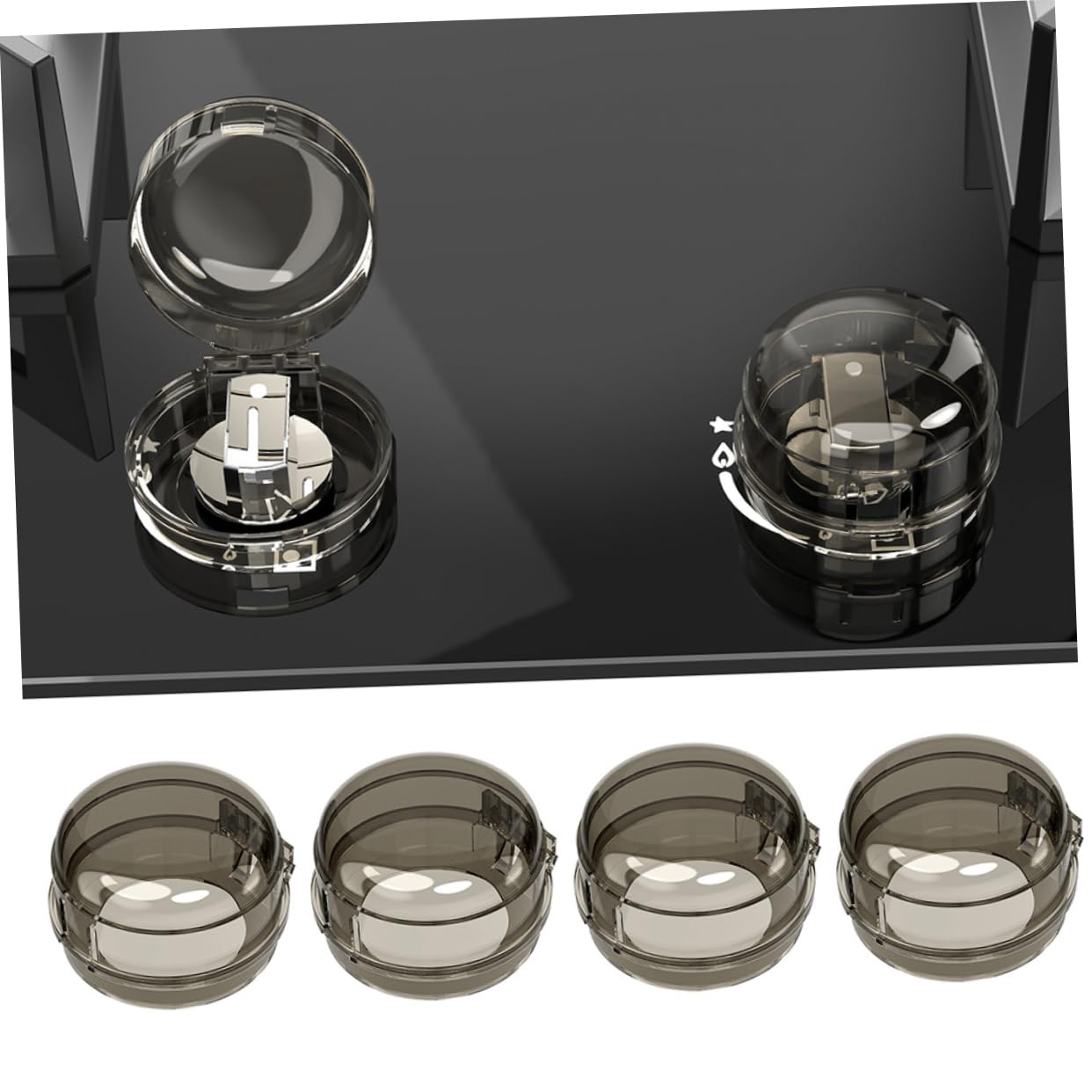 Uonlytech 96 Pcs Stove Knob Covers - Child Proof Oven Knob Locks & Range Knob Protectors - Heat Resistant Stove Button Covers for Kitchen Safety (Great for Homes with Kids & Pets)